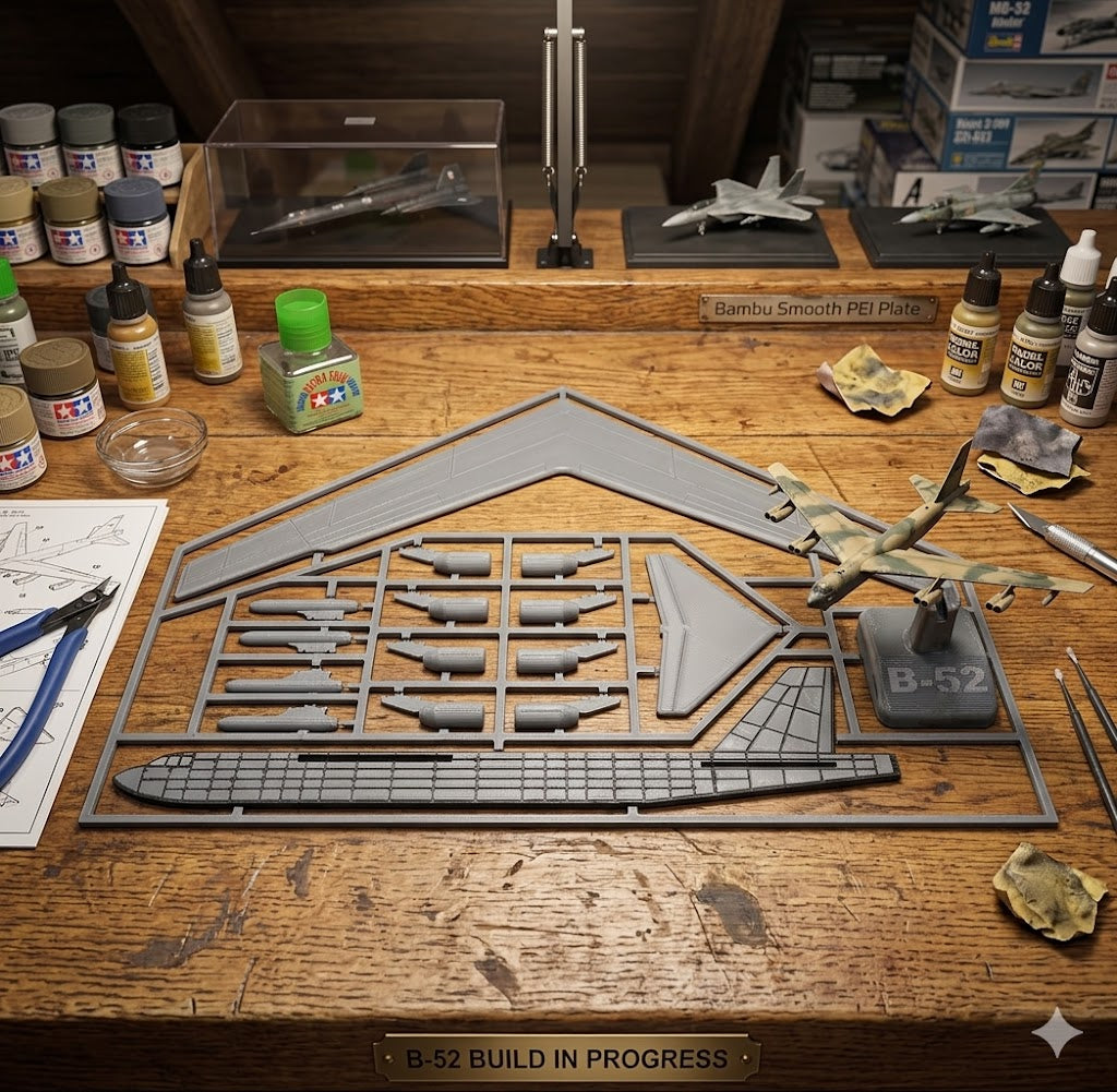 B-52 Stratofortress 3D Printed Bomber Model – Military Aircraft Desk Decor