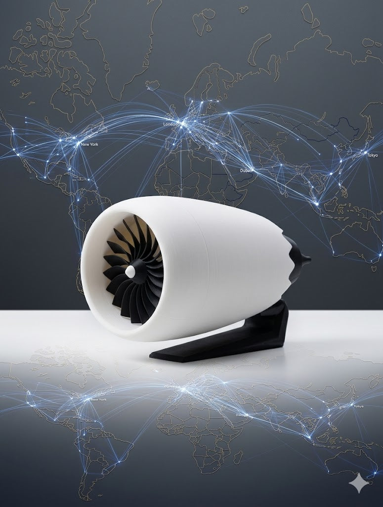 Jet Engine 3D Printed Model Kit – Buildable Turbofan Aircraft Engine Display