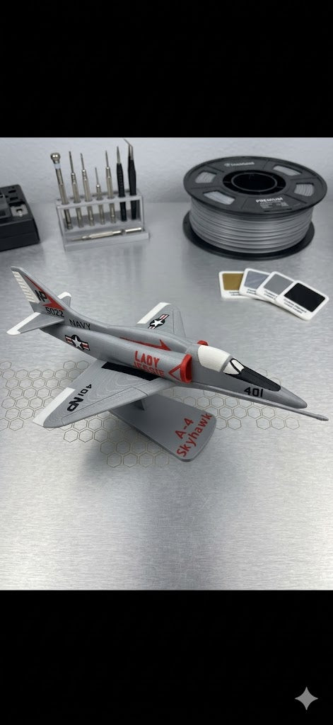 A-4 Skyhawk Loose Piece Display Model – 3D Printed Navy Jet Aircraft Decor