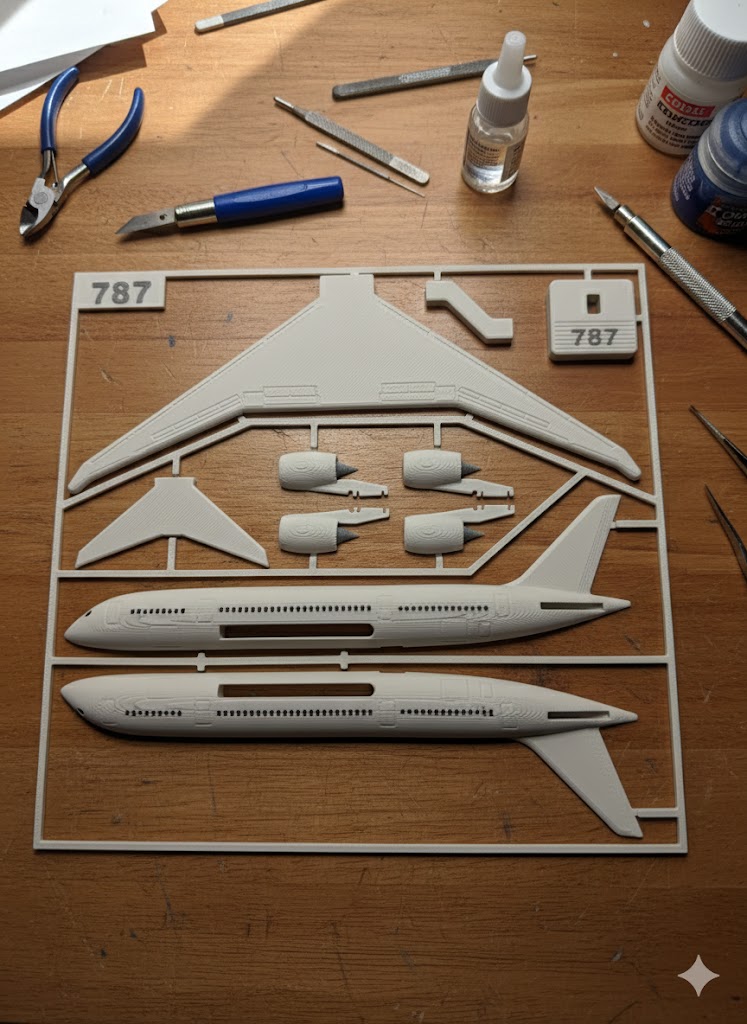 Boeing 787 Dreamliner 3D Printed Model Kit Boeing 787 Dreamliner 3D Printed Model Kit – Commercial Airliner DIY Build – Aviation Desk Decor – Passenger Jet Display Model